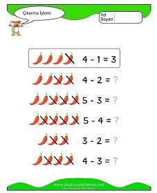 Çıkarma İşlemi Çalışma Sayfaları